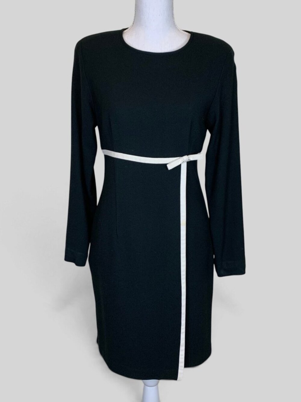 Vintage Blushe by Spiegel Black Wool Blend Sheath Dress Size 4